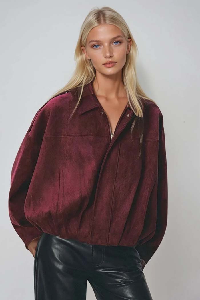 Batwing Sleeved Bomber Jacket