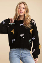 Cutesy Bow Sweater Top