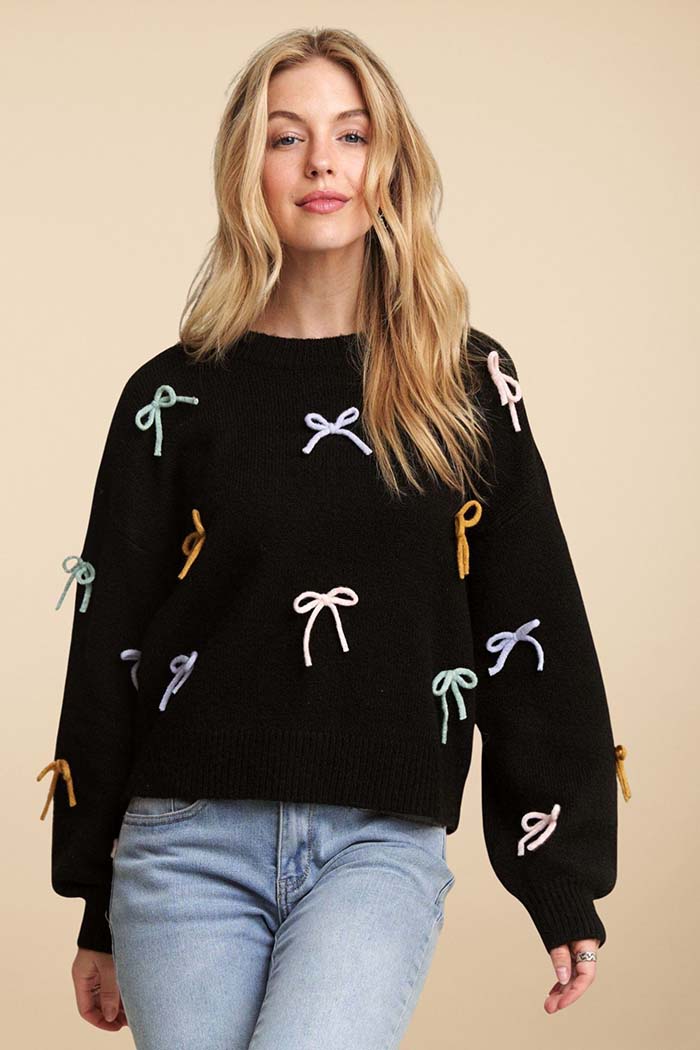 Cutesy Bow Sweater Top