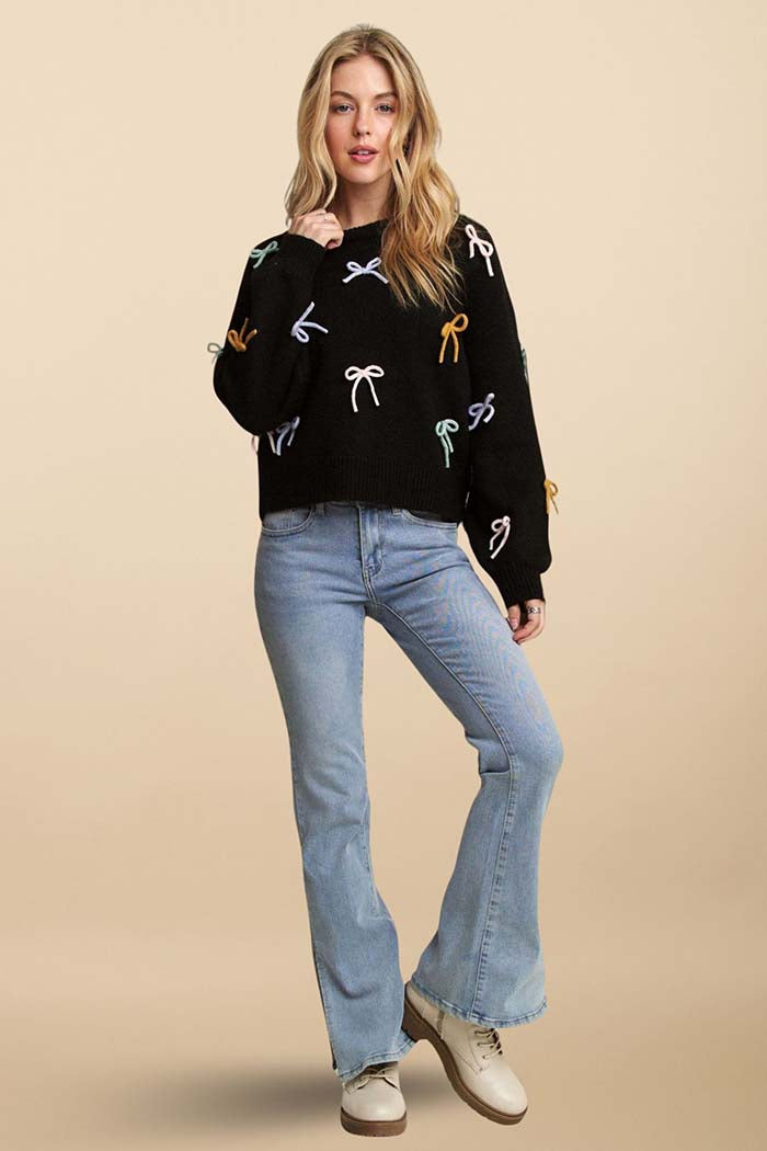 Cutesy Bow Sweater Top