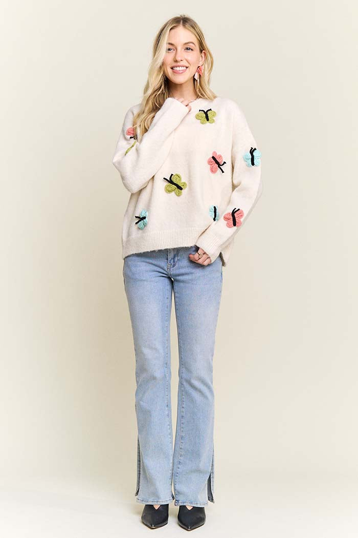 Butterfly Embellishment Sweater
