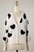 Scattered Heart Button Down Cardigan