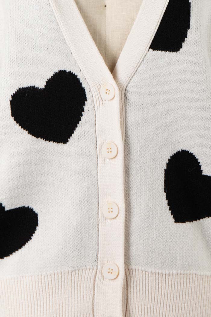 Scattered Heart Button Down Cardigan