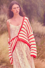 Striped Knit Collared Cardigan
