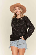 Rhinestone Heart Knit Sweater
