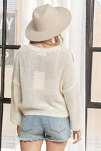 Multicolor Heart Knit Sweater