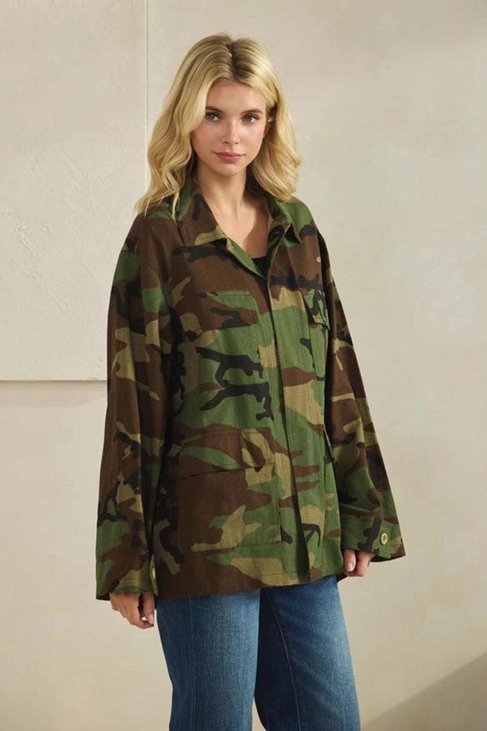 Camo Sequin Back Jacket