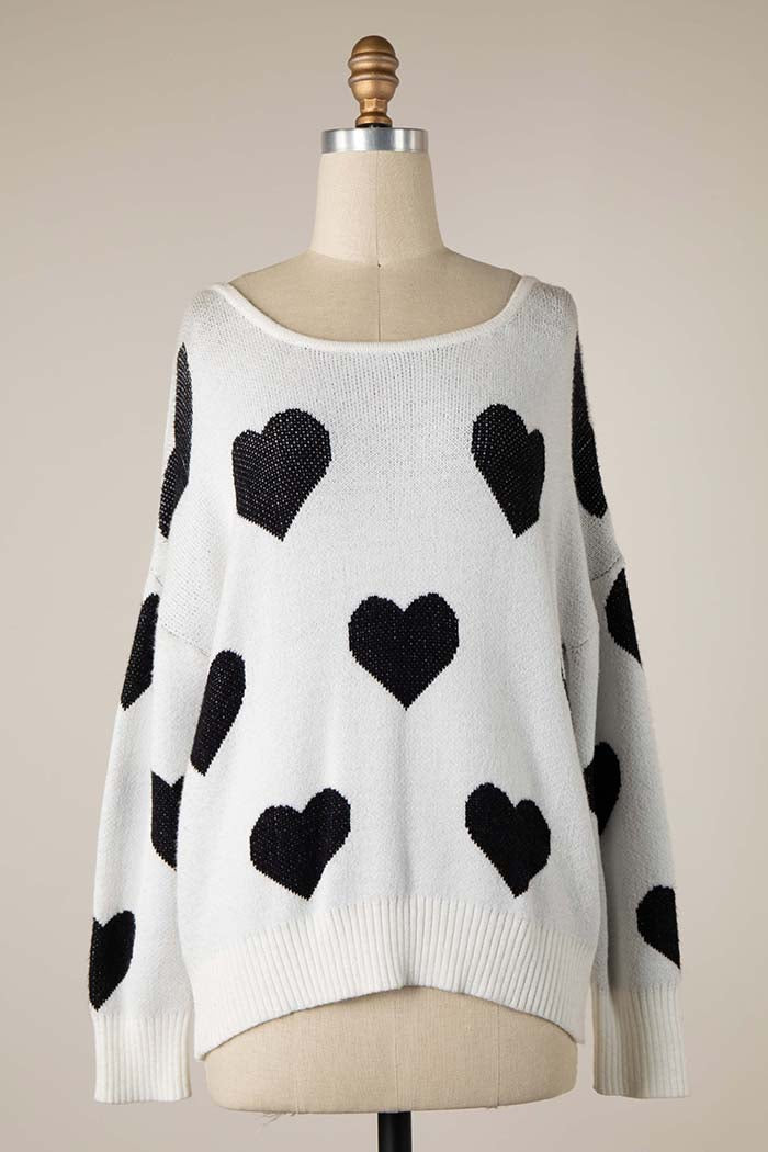 Heart Cutout Reversible Sweater