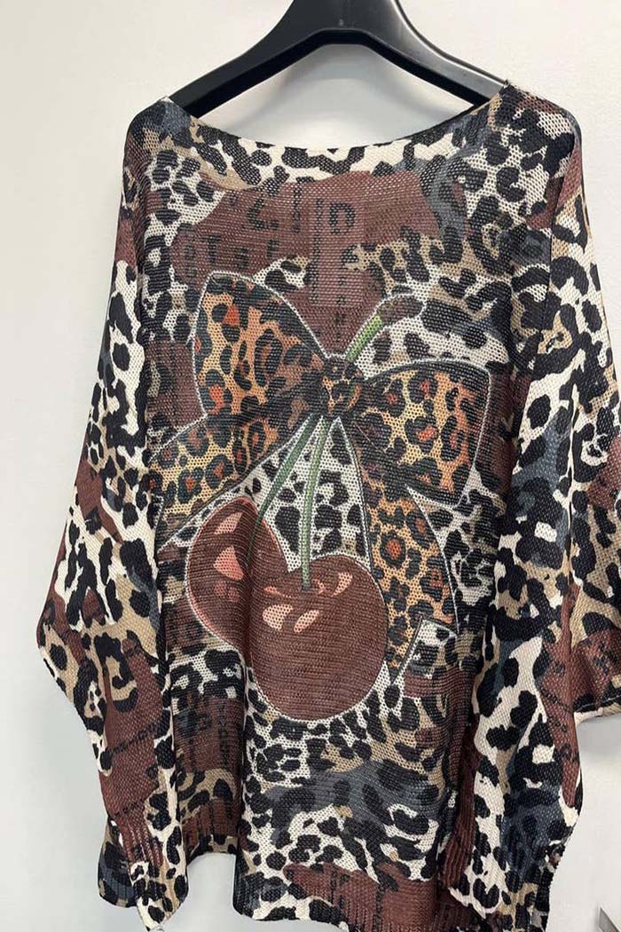 Italian Leopard Knit Sweater