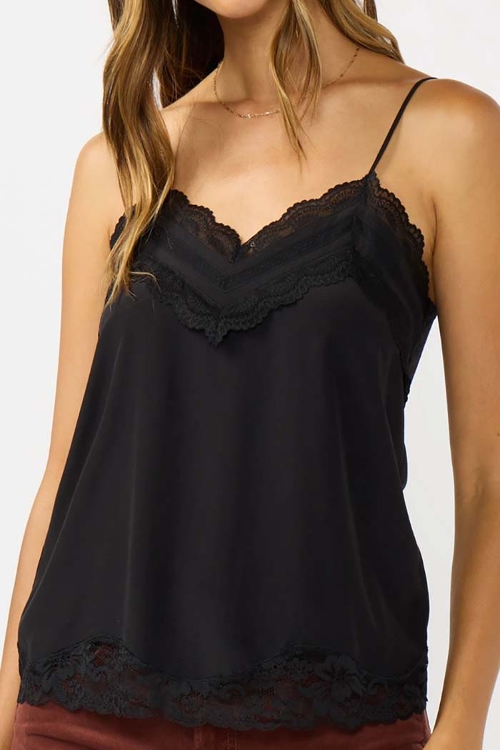 V-Neck Lace Trim Cami