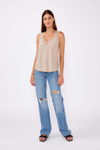 Scallop Lace Trim V-Neck Tank