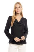 Satin Cowl Neck Blouse