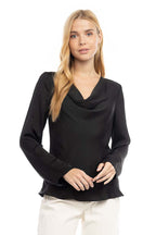 Satin Cowl Neck Blouse