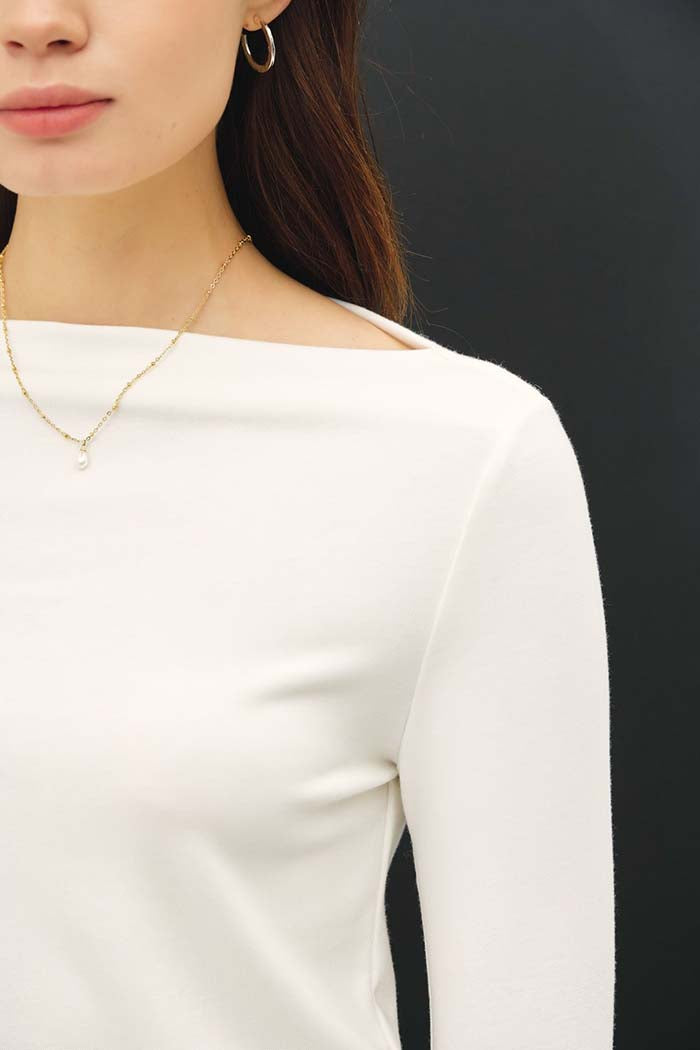 Boat Neck Knit Top