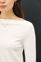 Boat Neck Knit Top