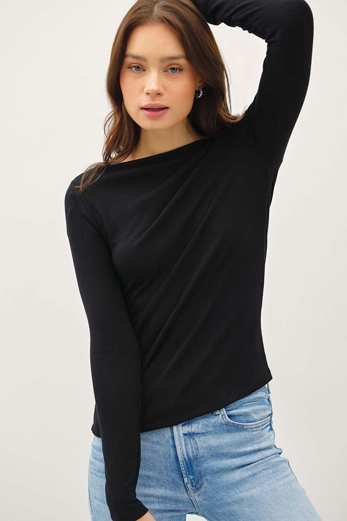 Boat Neck Knit Top