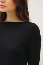 Boat Neck Knit Top