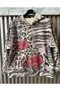 Leopard Graphic Hooded Sweatshirt