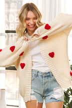 3D Heart Knit Cardigan