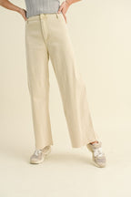 Straight Wide Leg Denim Pants