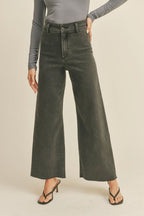 Straight Wide Leg Denim Pants