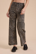 Leopard Wide Leg Denim Pants