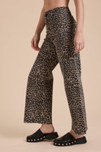 Leopard Wide Leg Denim Pants