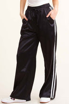 Satin Side Stripe Track Pants