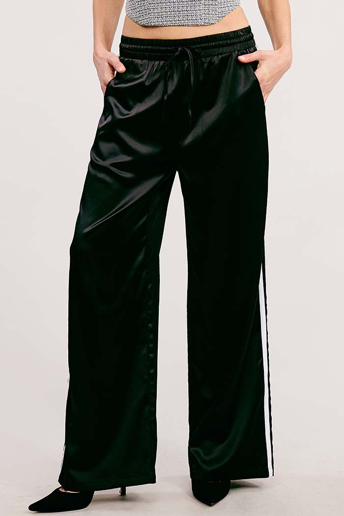 Satin Side Stripe Track Pants