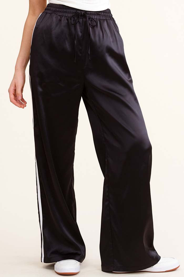 Satin Side Stripe Track Pants