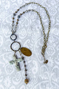 Stone Cross Charm Necklace
