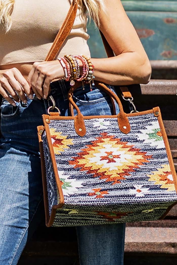 Woven Denim Tote