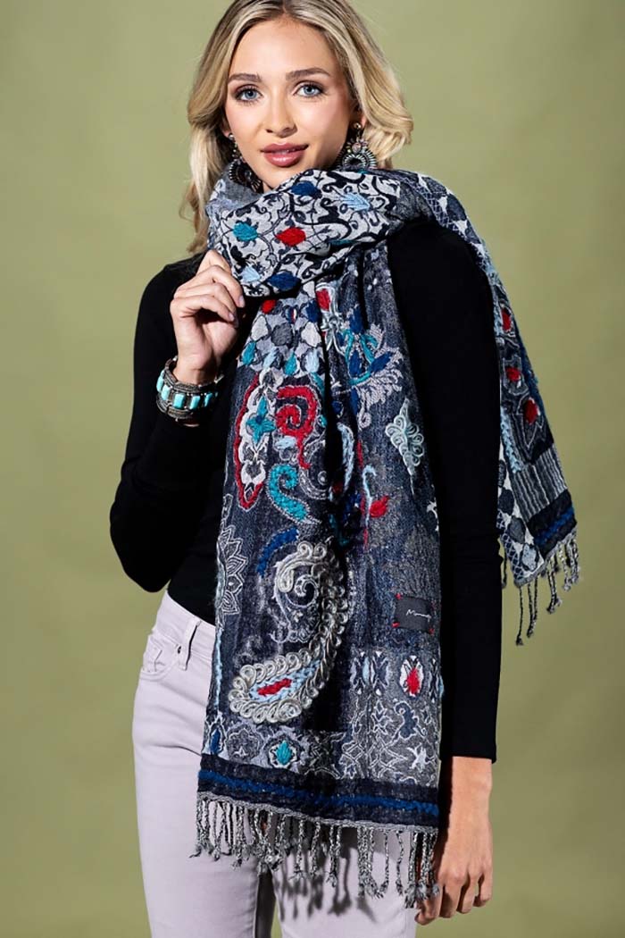 Marionette Denim Artisan Wool Scarf