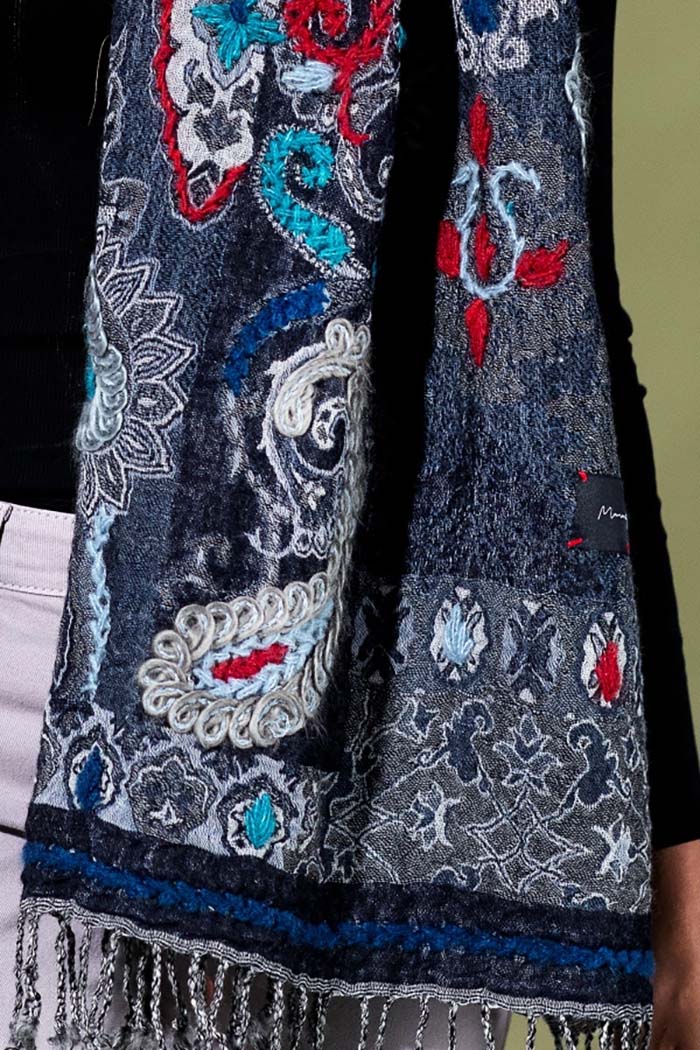 Marionette Denim Artisan Wool Scarf