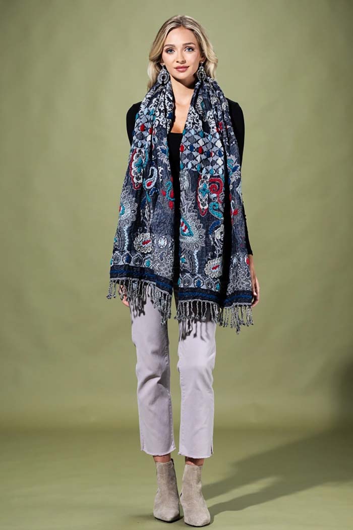 Marionette Denim Artisan Wool Scarf
