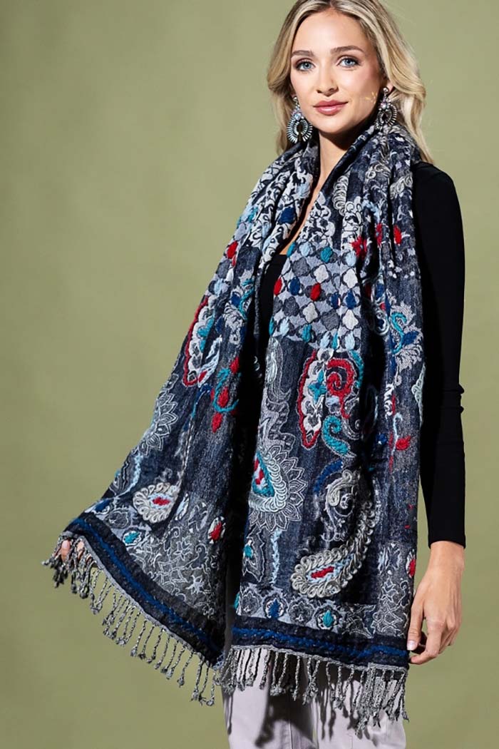 Marionette Denim Artisan Wool Scarf