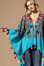 Turquoise Festival Ruana