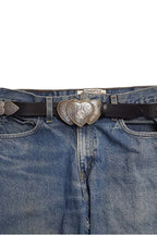 Triple Heart Western Leather Belt