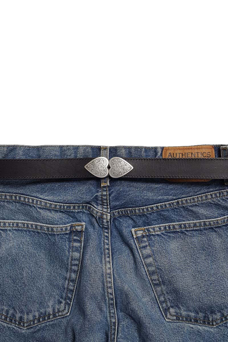 Triple Heart Western Leather Belt