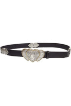 Triple Heart Western Leather Belt