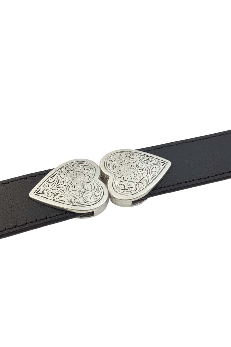 Triple Heart Western Leather Belt