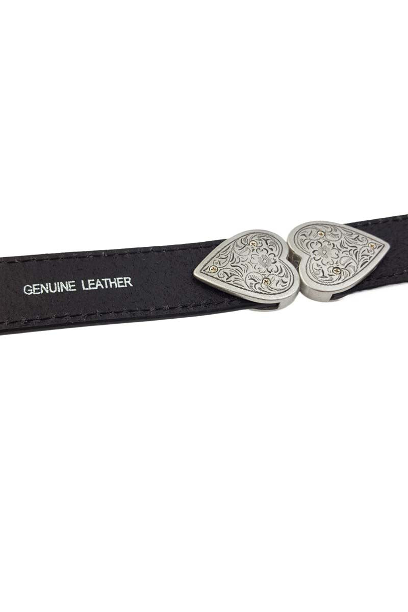 Triple Heart Western Leather Belt