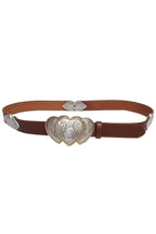 Triple Heart Western Leather Belt
