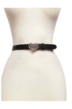 Silver Filigree Heart Leather Belt
