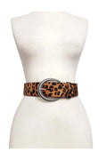 Wide Leopard Buckle Belt