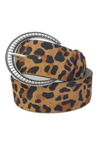 Wide Leopard Buckle Belt