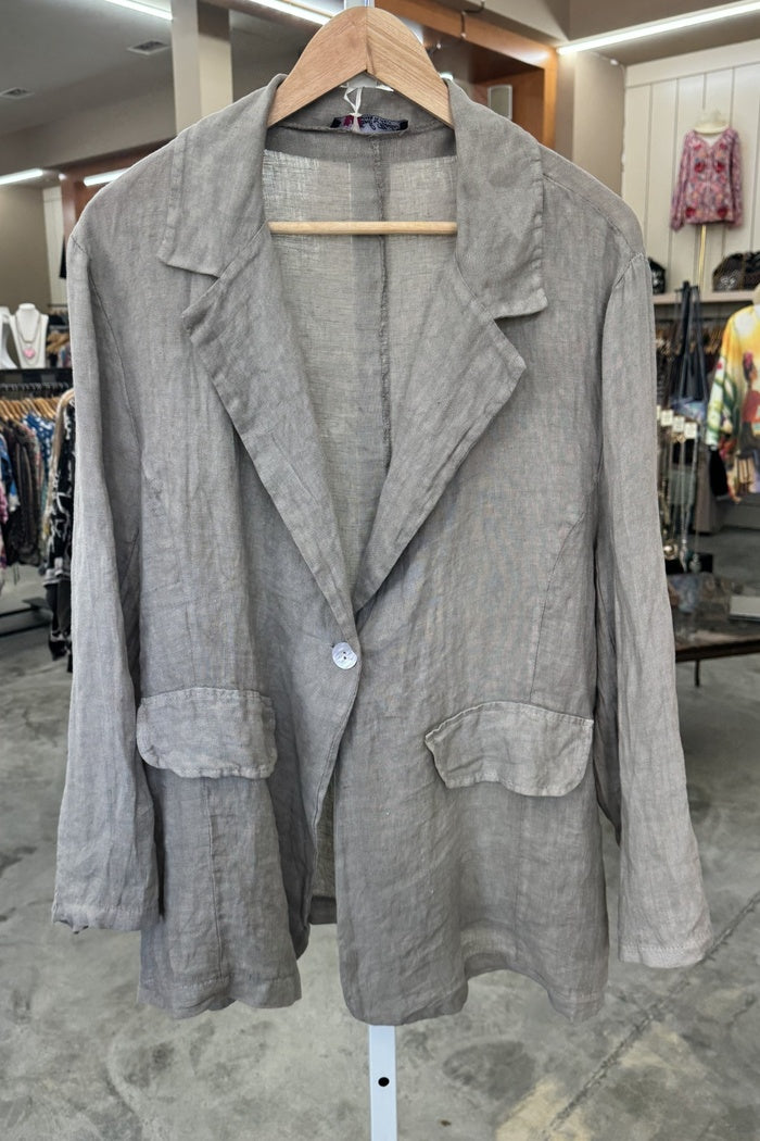Italian Single Button Linen Jacket