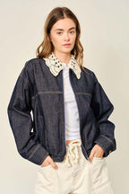Detachable Collar Denim Jacket