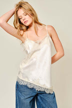 Satin Lace Asymmetrical Cami