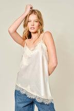 Satin Lace Asymmetrical Cami